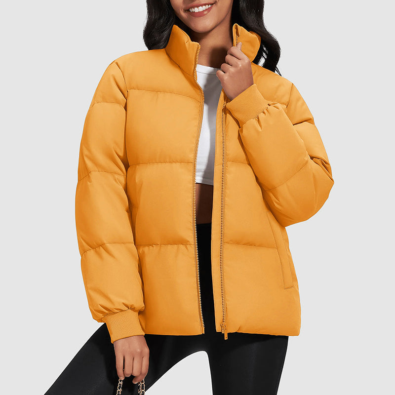 R&B | Midikurz Daunenpufferjacke mit Stehkragen