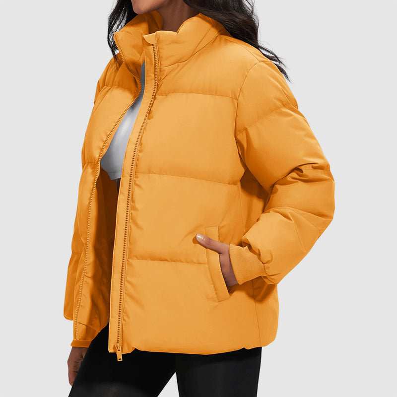 R&B | Midikurz Daunenpufferjacke mit Stehkragen