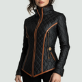 R&B | Slim-Fit Steppjacke mit Kontrastbesatz