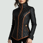 R&B | Slim-Fit Steppjacke mit Kontrastbesatz