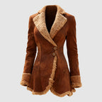 R&B | Tailored Coat Faux-Fur Trim Knopf-Front Mantel