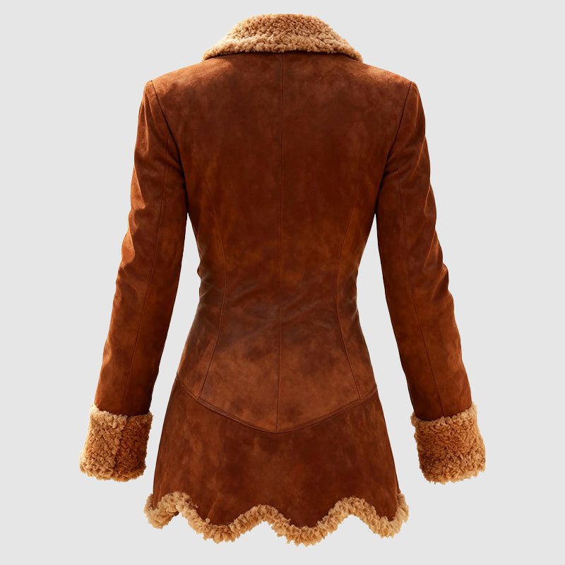 R&B | Tailored Coat Faux-Fur Trim Knopf-Front Mantel