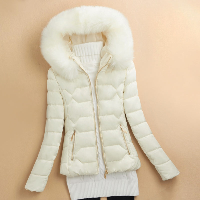 R&B | Winter Puffer-Jacke mit Fell-Style Kapuzenverzierung