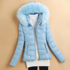 R&B | Winter Puffer-Jacke mit Fell-Style Kapuzenverzierung