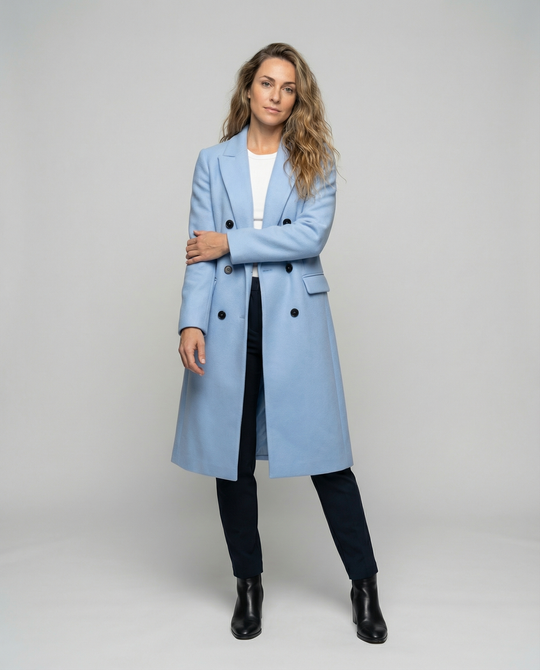 R&B | Damen Doppelreiher Wollmantel