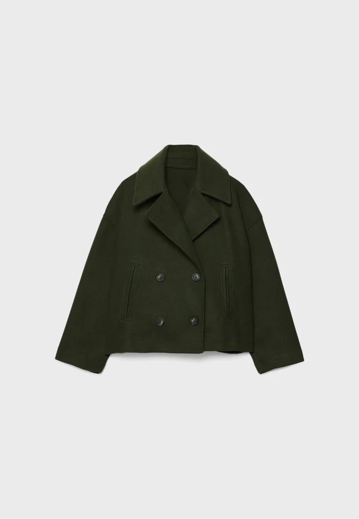 R&B | Cropped Doppelreiher Mantel Boxy Kurze Jacke