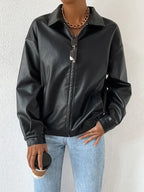 R&B | Kunstleder Reißverschlussjacke