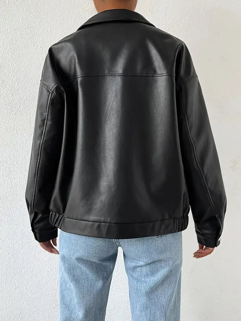 R&B | Kunstleder Reißverschlussjacke