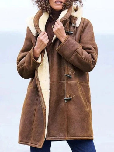 R&B | Kapuzenlanger Mantel mit Schurwollfutter - Lässig geschnittene Winterjacke für die Freizeit