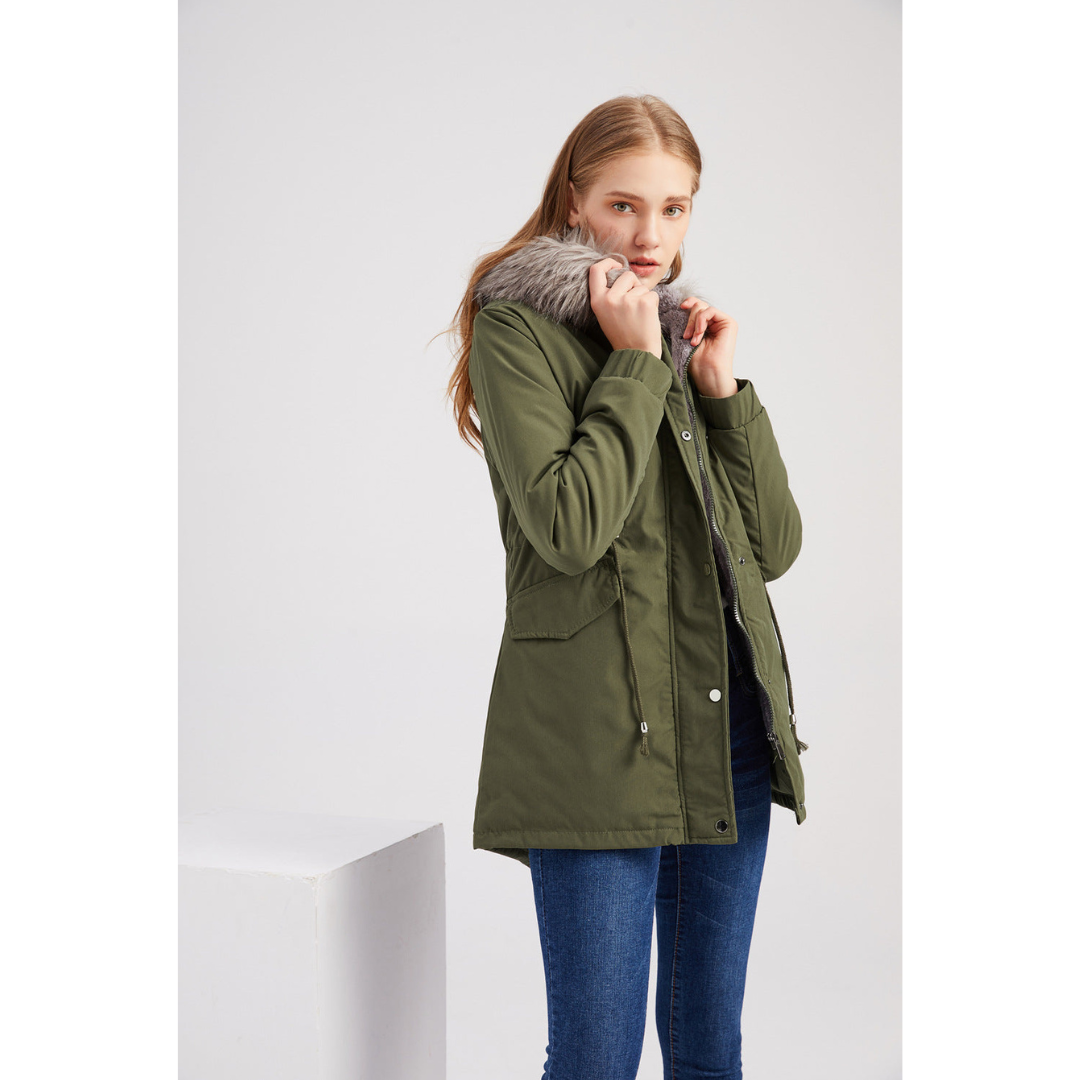 R&B | Damen warmer Kapuzenparka Winterjacke