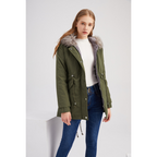 R&B | Damen warmer Kapuzenparka Winterjacke