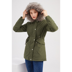 R&B | Damen warmer Kapuzenparka Winterjacke