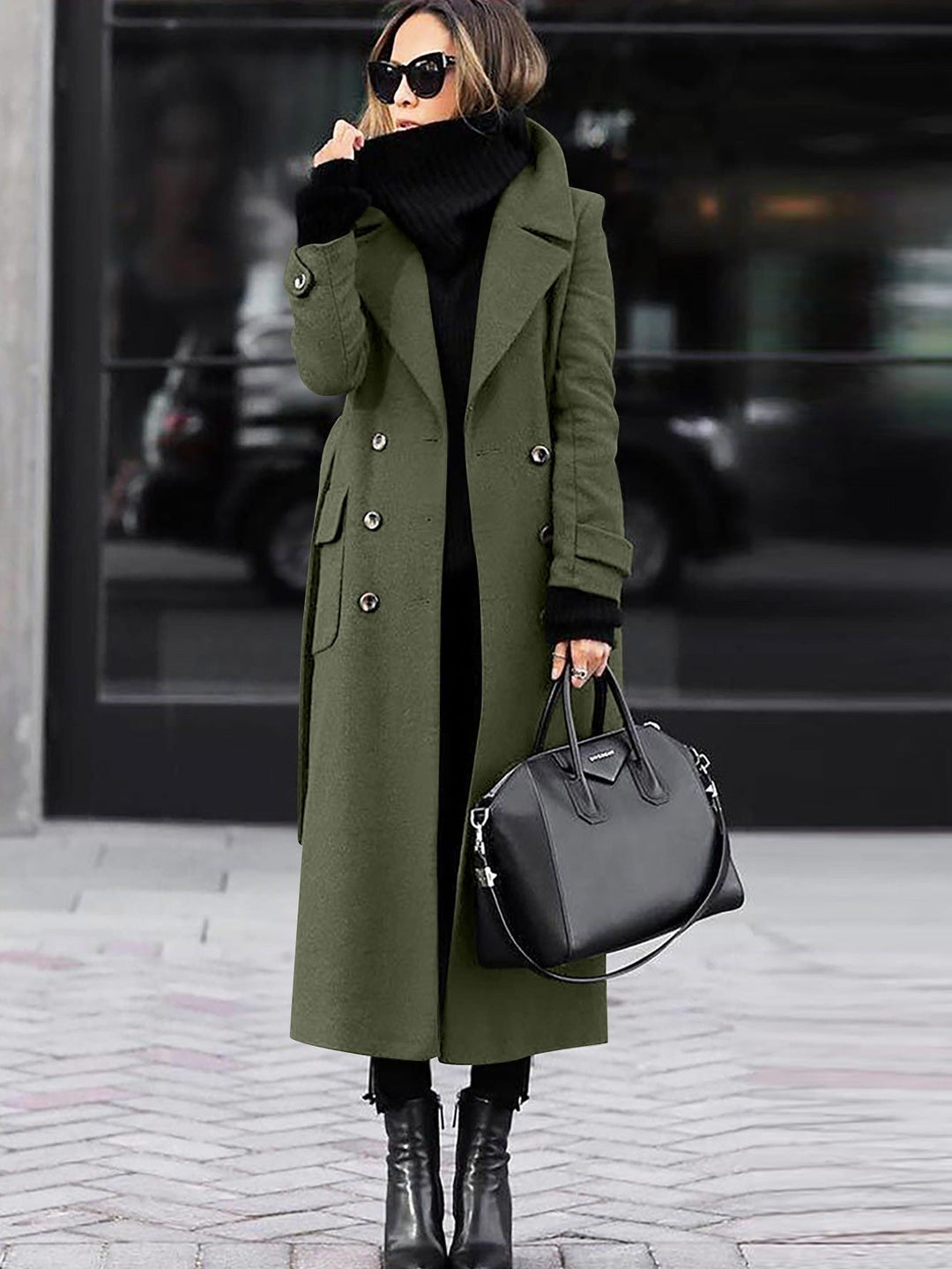 R&B | Wollmantel - Elegantes Doppelreihiges Design für Winterwärme