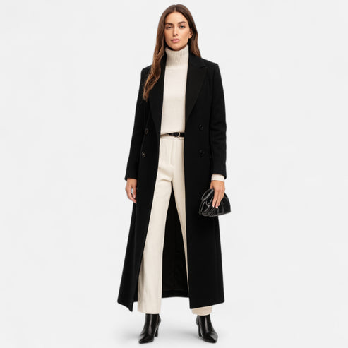R&B | Longline Maxi Mantel Maßgeschneiderter Doppelreiher Winterübermantel