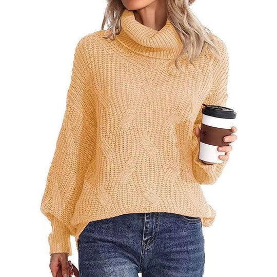 R&B | Pullover - Damen Winter Kabelstrick Rollkragenpullover