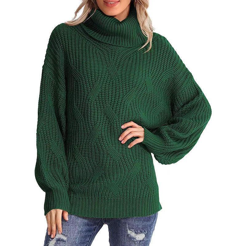 R&B | Pullover - Damen Winter Kabelstrick Rollkragenpullover