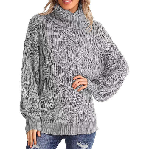 R&B | Pullover - Damen Winter Kabelstrick Rollkragenpullover