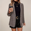 R&B | Karierte Blazer – Reverskragen, Einreiher, Langschnitt