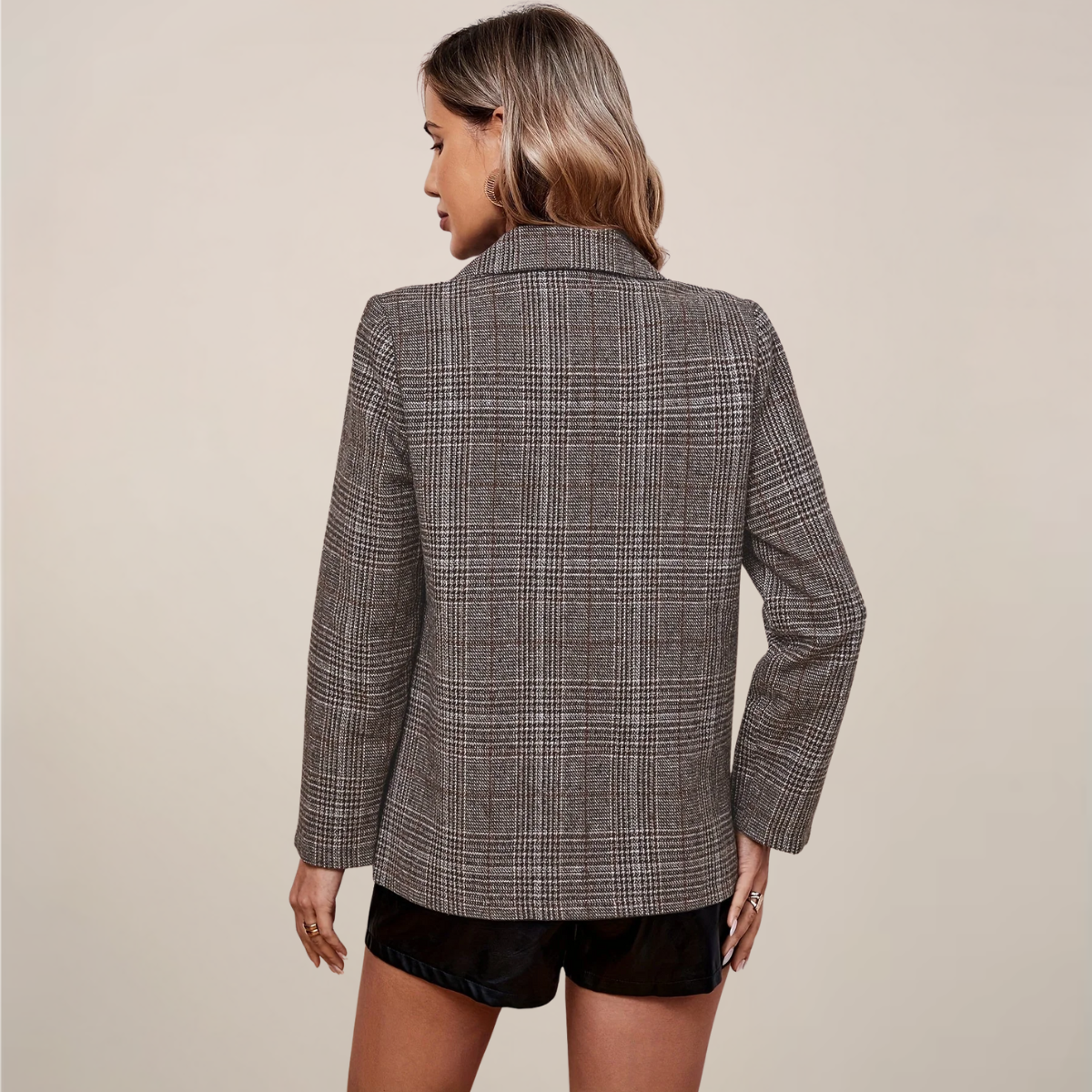 R&B | Karierte Blazer – Reverskragen, Einreiher, Langschnitt