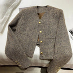 R&B | Cropped Blazer – Taillierter Schnitt mit Goldfarbenen Knöpfen