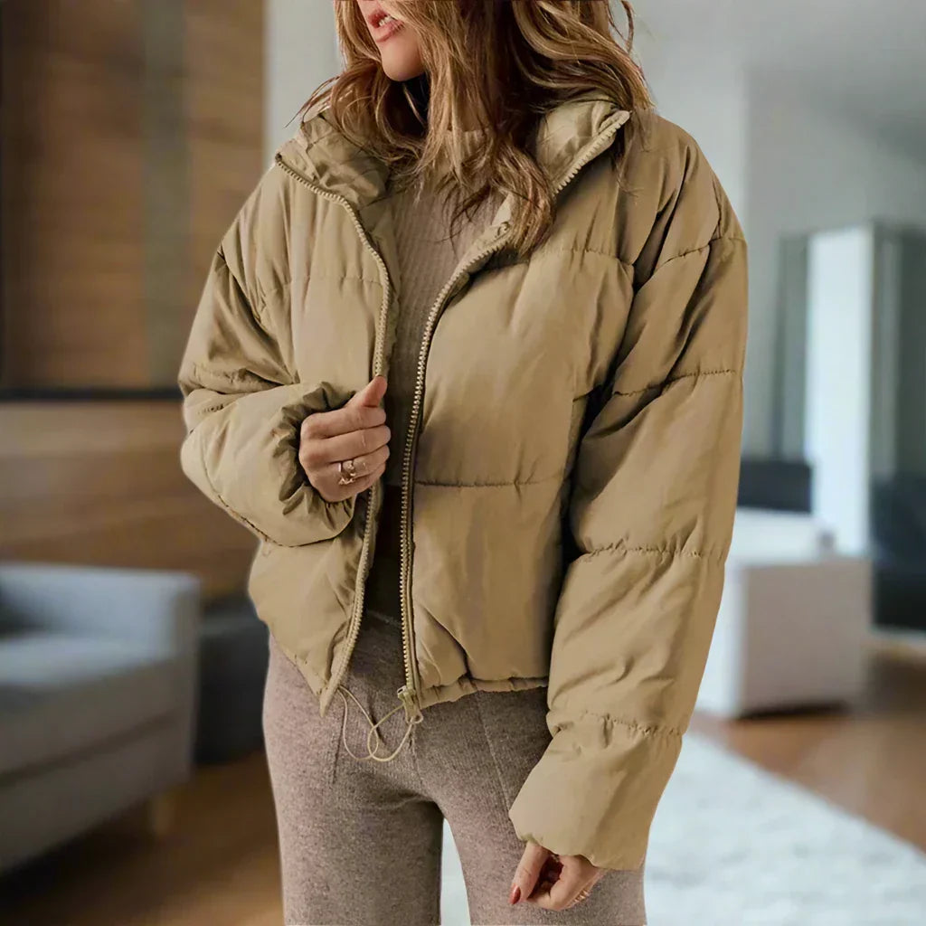 R&B | Pufferjacke - Kurze Länge - Hoher Kragen - Reißverschluss - Verstellbare Passform