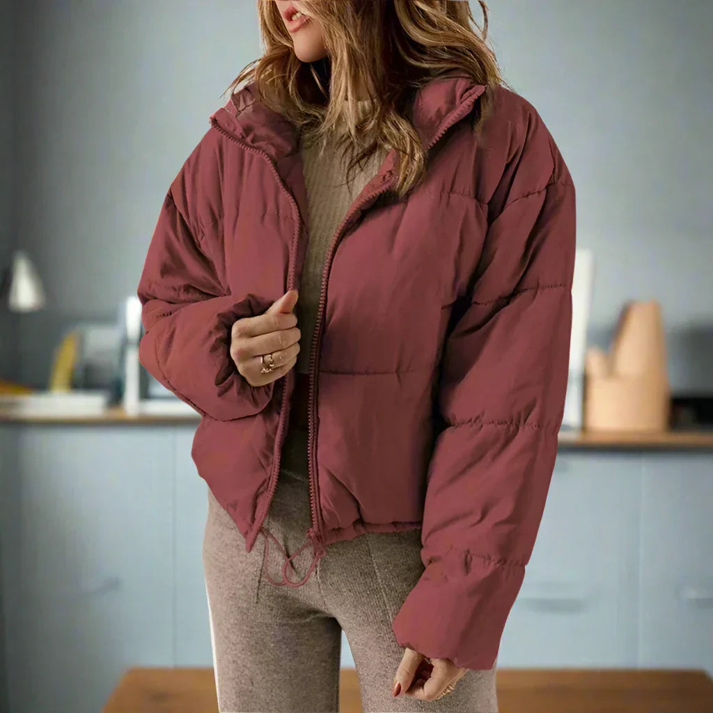 R&B | Pufferjacke - Kurze Länge - Hoher Kragen - Reißverschluss - Verstellbare Passform