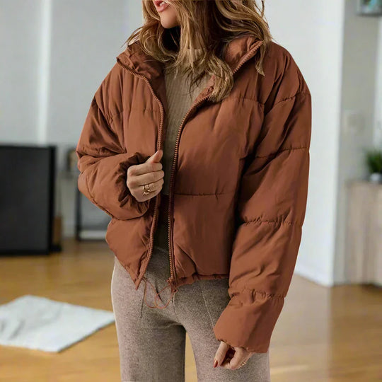R&B | Pufferjacke - Kurze Länge - Hoher Kragen - Reißverschluss - Verstellbare Passform
