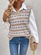 R&B | Weste - Damen Herbst Ethnischer Stil Jacquard Strickweste