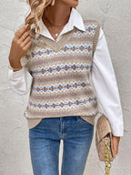R&B | Weste - Damen Herbst Ethnischer Stil Jacquard Strickweste