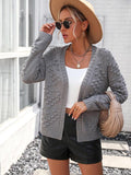 R&B | Strickjacke - Damen Herbst Gestrickt Drei-Dimensional Muster Offene Front Strickjacke