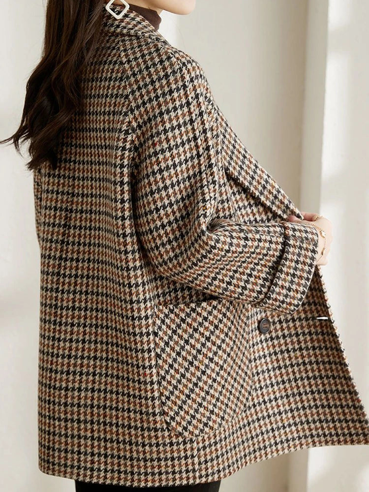 R&B | Langer Kariert Blazer – Klassischer Herbst-Winter Stil
