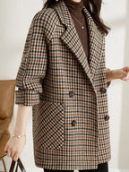 R&B | Langer Kariert Blazer – Klassischer Herbst-Winter Stil