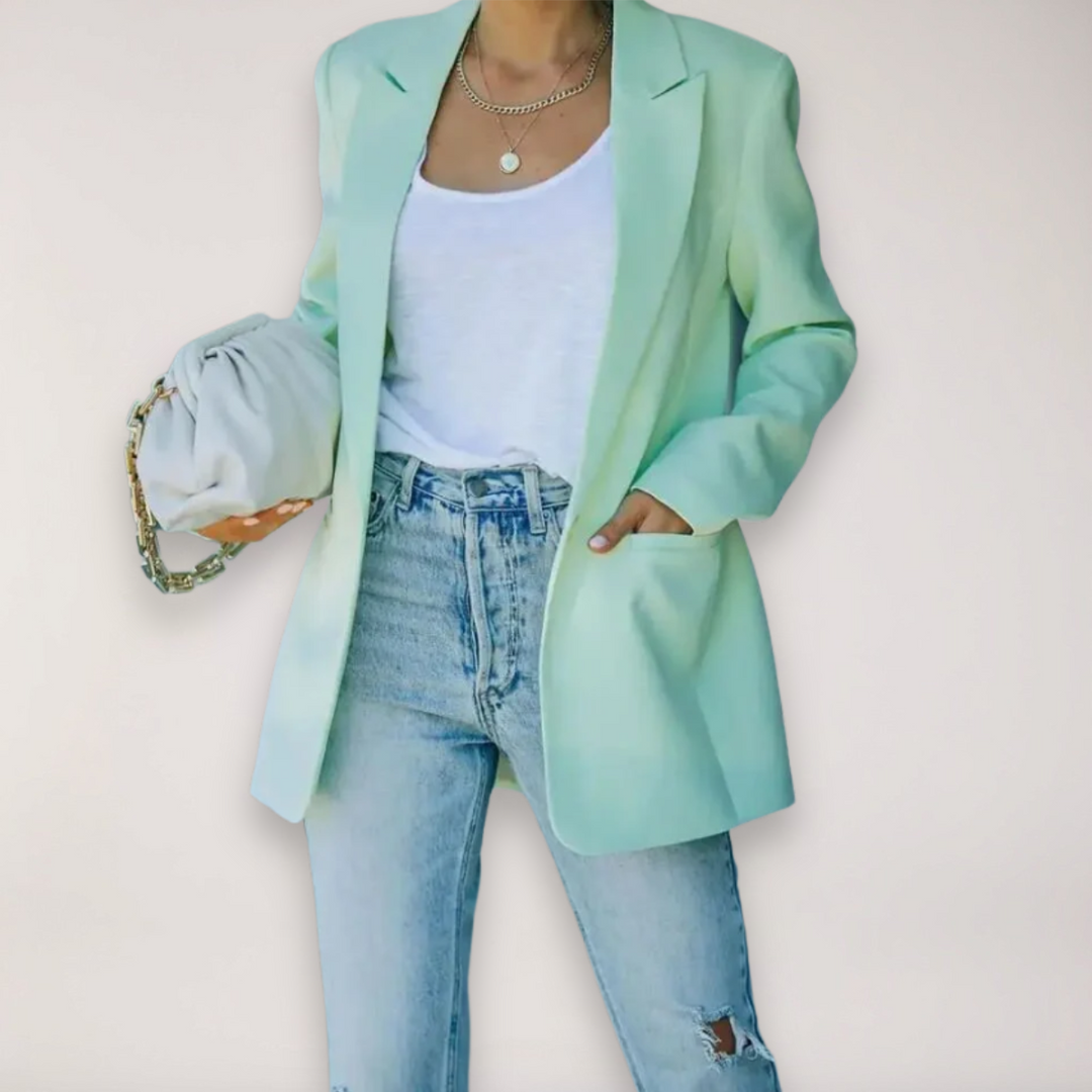 R&B | Oversized Blazer – Einreiher mit Reverskragen Jacke für Elegantes Layering