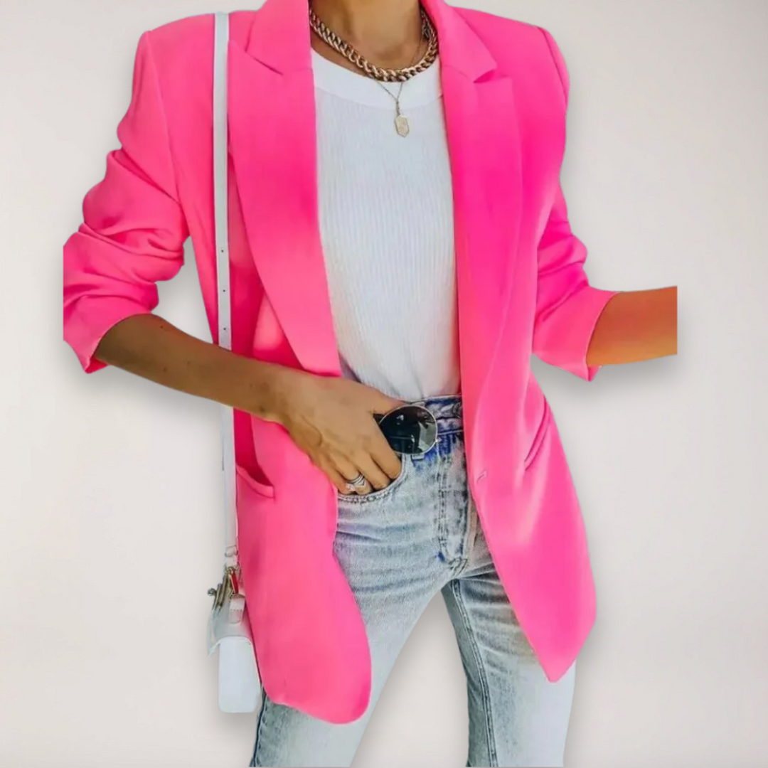 R&B | Oversized Blazer – Einreiher mit Reverskragen Jacke für Elegantes Layering