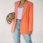 R&B | Oversized Blazer – Einreiher mit Reverskragen Jacke für Elegantes Layering