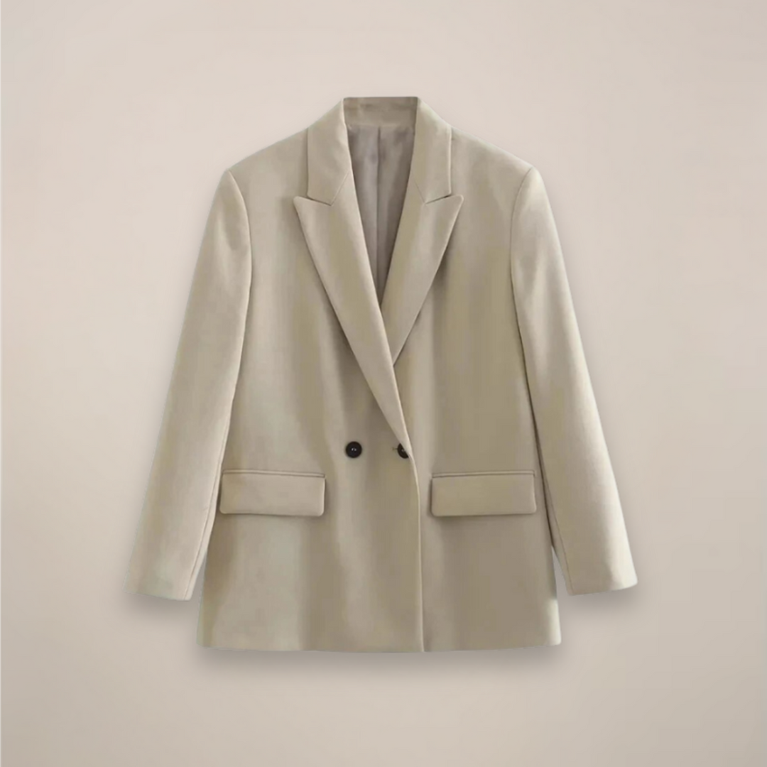 R&B | Oversized Doppelreiher Blazer Mantel – Langer Smarter Jacke für Herbst/Winter