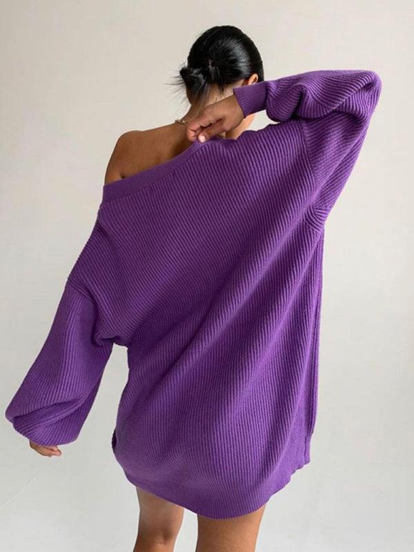 R&B | Cardigan - Damen Herbst Übergrößen Rippstrick Knopf-Cardigan
