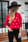 R&B | Pullover - Frauen Winter Polka Dots Strickpullover