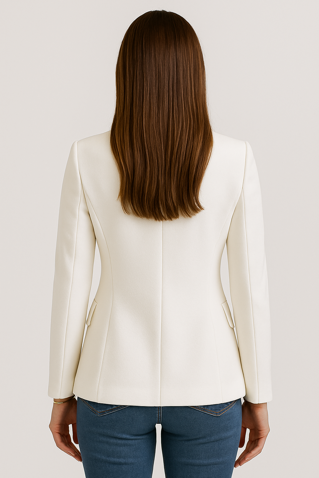 R&B | Maßgeschneiderter Blazer – Einreihig – Slim Fit – Weiß