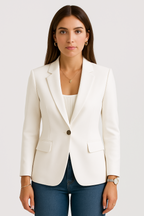 R&B | Maßgeschneiderter Blazer – Einreihig – Slim Fit – Weiß