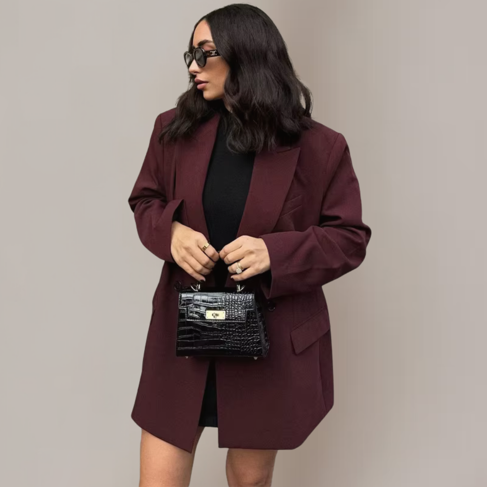 R&B | Taillierter Burgunder Blazer – Verfeinerte Passform für Schicke Freizeit-Looks