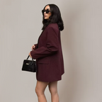 R&B | Taillierter Burgunder Blazer – Verfeinerte Passform für Schicke Freizeit-Looks