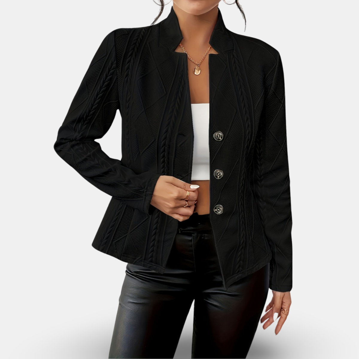R&B | Strukturiertes Blazer – Taillierte Passform mit Geometrischen Details