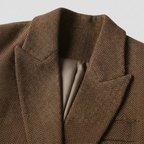 R&B | Tweed Blazer Mantel – Doppelreihig, mit Gürtel, Schalkragen