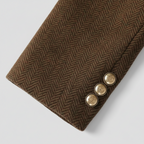 R&B | Tweed Blazer Mantel – Doppelreihig, mit Gürtel, Schalkragen