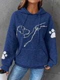 R&B | Übergröße Weicher Damen Kapuzenpullover mit Hund Druck