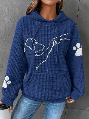 R&B | Übergröße Weicher Damen Kapuzenpullover mit Hund Druck