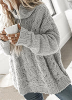 Sandy | Rollkragenpullover aus Zopfstrick
