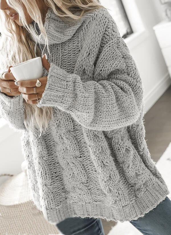 Sandy | Rollkragenpullover aus Zopfstrick