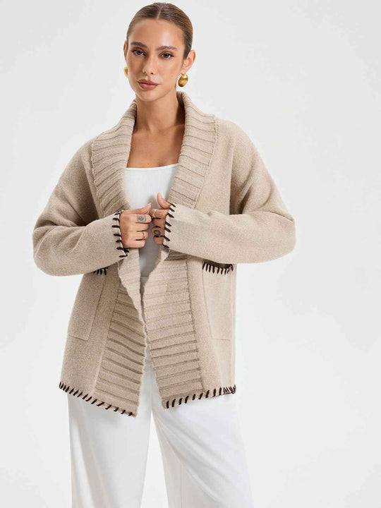 R&B | Wintermäntel - Strickoberbekleidung mit Gürtel-Design für Wärme